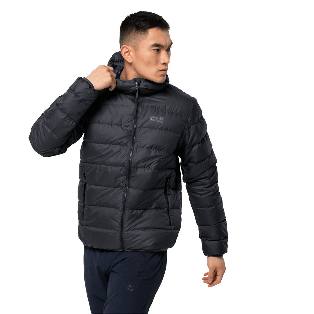 Jack Wolfskin HELIUM πουπουλενια μπουφαν ανδρικα μαυρα | GR7026974